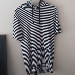 Striped Hooded Shirt